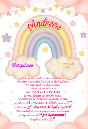 Invitatii digitale BOTEZ - Invitatie electronica PM114