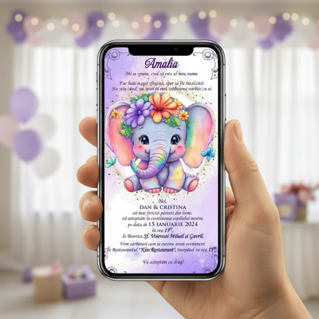 Invitatii digitale BOTEZ - Invitatie electronica PM119