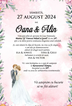 Invitatii nunta DIGITALE - Invitatie electronica PM128 - Copie