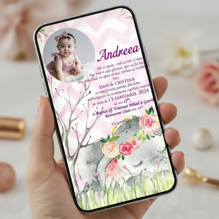 Invitatii digitale BOTEZ - Invitatie electronica PM138