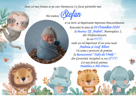 Invitatii digitale BOTEZ - Invitatie electronica PM144