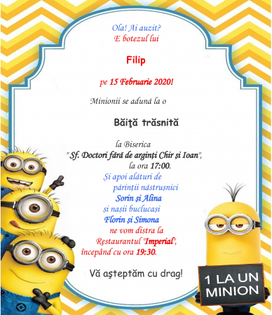 Invitatii digitale BOTEZ - Invitatie electronica - PM16