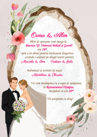 Invitatii nunta DIGITALE - Invitatie electronica PM148