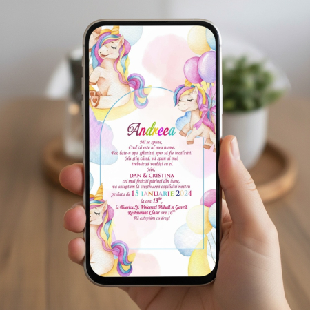 Invitatii digitale BOTEZ - Invitatie electronica PM146