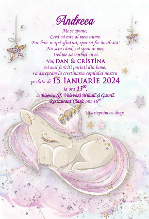 Invitatii digitale BOTEZ - Invitatie electronica PM147