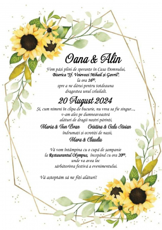 Invitatii nunta DIGITALE - Invitatie electronica PM158