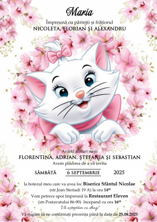Invitatii digitale BOTEZ - Invitatie electronica PM156