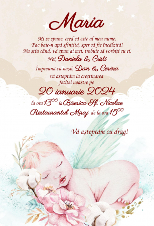 Invitatii digitale BOTEZ - Invitatie electronica PM161