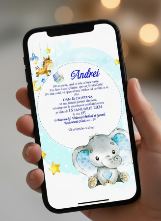 Invitatii digitale BOTEZ - Invitatie electronica PM165