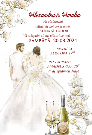 Invitatii nunta DIGITALE - Invitatie electronica PM170