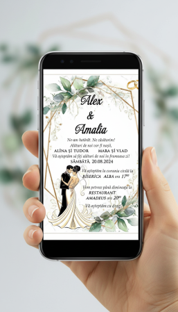 Invitatii nunta DIGITALE - Invitatie electronica PM171