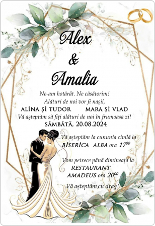 Invitatii nunta DIGITALE - Invitatie electronica PM171