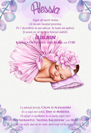 Invitatii digitale BOTEZ - Invitatie electronica PM179
