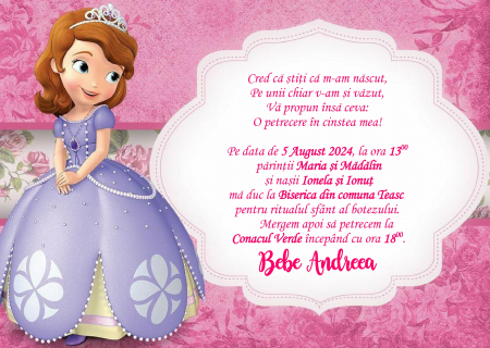 Invitatii digitale BOTEZ - Invitatie electronica PM195