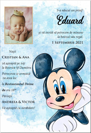 Invitatii digitale BOTEZ - Invitatie electronica PM204