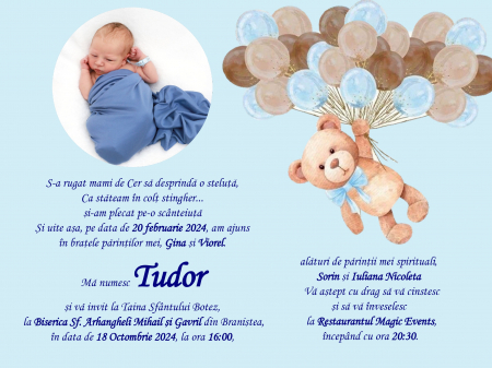 Invitatii digitale BOTEZ - Invitatie electronica PM205