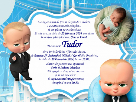 Invitatii digitale BOTEZ - Invitatie electronica PM213