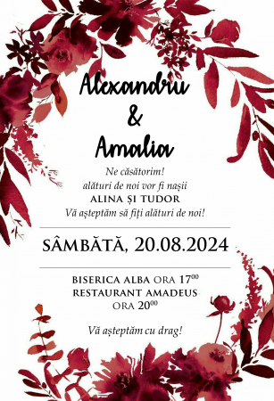 Invitatii nunta DIGITALE - Invitatie electronica PM215