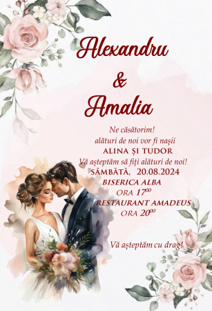 Invitatii nunta DIGITALE - Invitatie electronica PM216