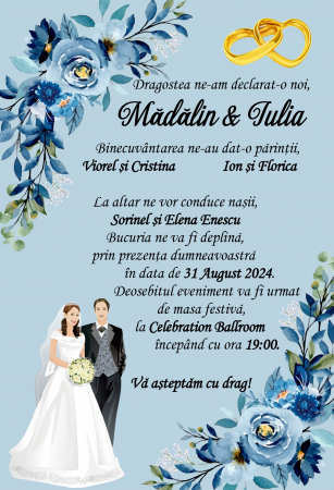 Invitatii nunta DIGITALE - Invitatie electronica PM224