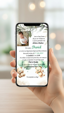 Invitatii digitale BOTEZ - Invitatie electronica PM222