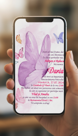 Invitatii digitale BOTEZ - Invitatie electronica PM226