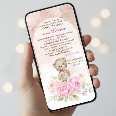 Invitatii digitale BOTEZ - Invitatie electronica PM228