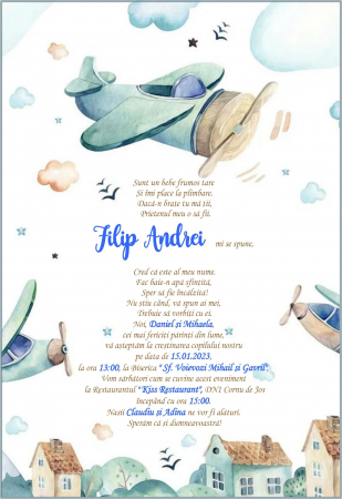 Invitatii digitale BOTEZ - Invitatie electronica PM36