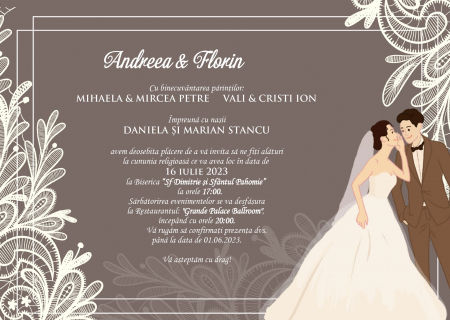 Invitatii nunta DIGITALE - Invitatie electronica PM39