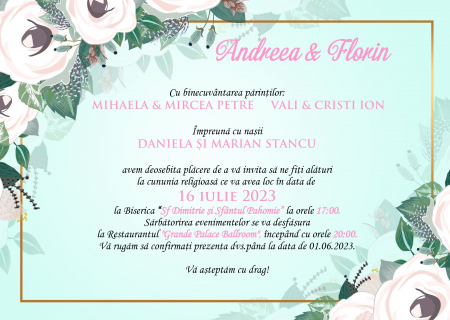 Invitatii nunta DIGITALE - Invitatie electronica PM41