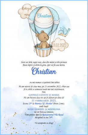 Invitatii digitale BOTEZ - Invitatie electronica PM45