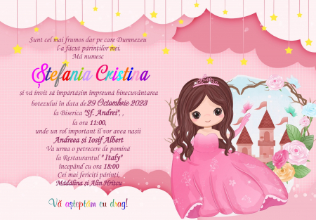 Invitatii digitale BOTEZ - Invitatie electronica PM46