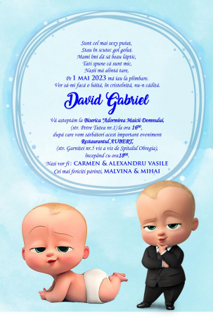 Invitatii digitale BOTEZ - Invitatie electronica PM49