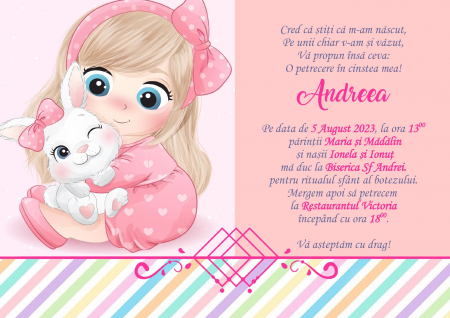 Invitatii digitale BOTEZ - Invitatie electronica PM52