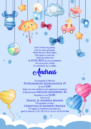 Invitatii digitale BOTEZ - Invitatie electronica - PM59