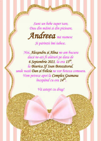 Invitatii digitale BOTEZ - Invitatie electronica aniversare PM100