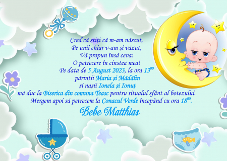 Invitatii digitale BOTEZ - Invitatie electronica PM61