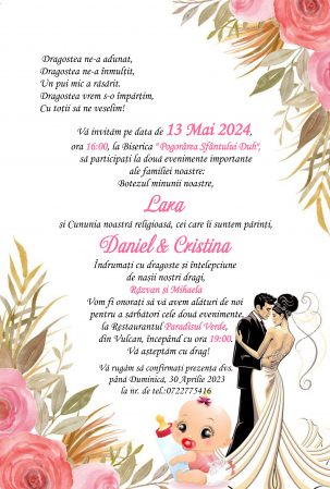 Invitatii nunta DIGITALE - Invitatie electronica  PM69