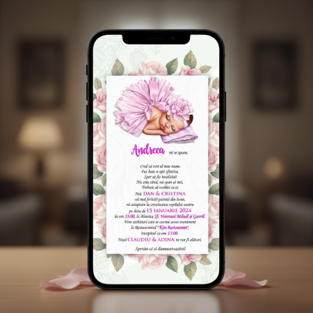 Invitatii digitale BOTEZ - Invitatie electronica PM71