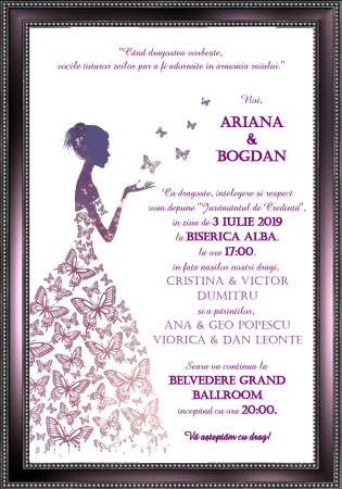 Invitatii nunta DIGITALE - Invitatie electronica Nunta IN01