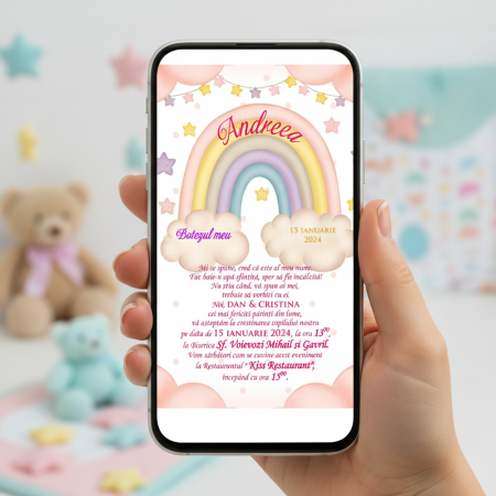 BOTEZ - Invitatie electronica UNICORN DREAM PM114