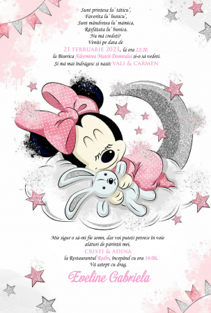 Invitatie electronica - Minnie Sleeping