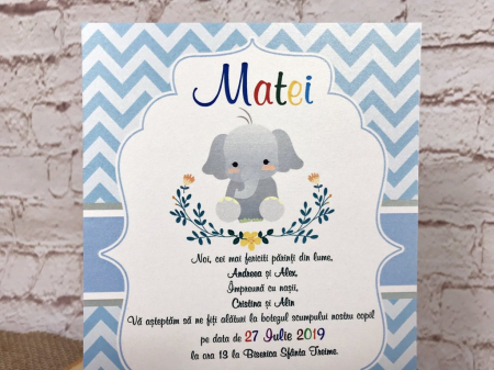 Invitatii petrecere copii - Elefantul Vesel (model craft) [1]