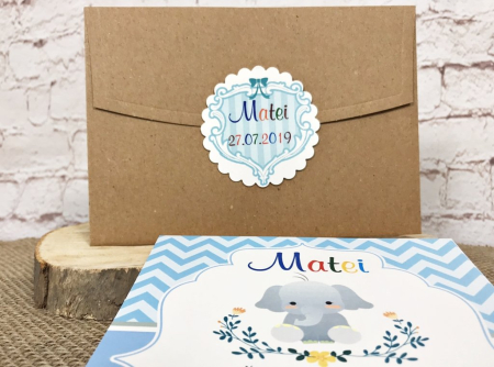 Invitatii petrecere copii - Elefantul Vesel (model craft) [4]