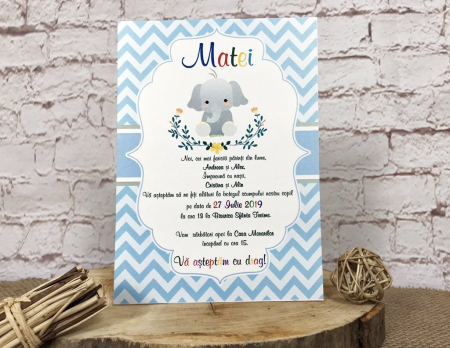 Invitatii petrecere copii - Elefantul Vesel (model craft) [5]