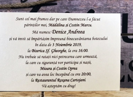 Invitatie Fluturi (model crem perlat) [3]