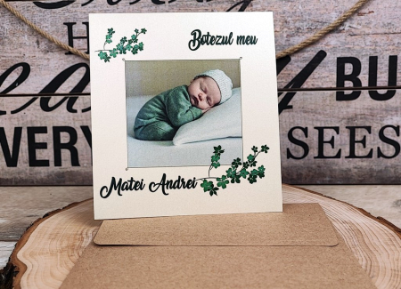 INVITATII BOTEZ - Invitatie foto GREENERY
