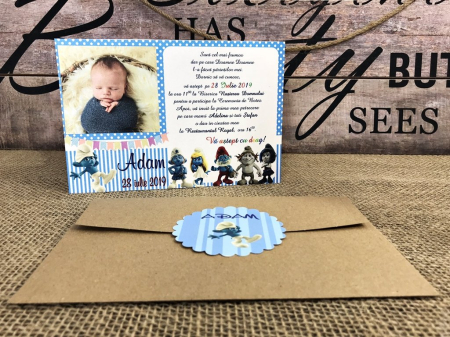 Invitatie foto MICUL STRUMF (plic craft)