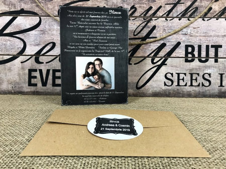 Invitatii Nunta & Botez - Invitatie FOTO - (model Chalkboard)