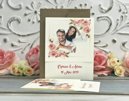 invitatii nunta FOTO - Invitatie FOTO - model floral